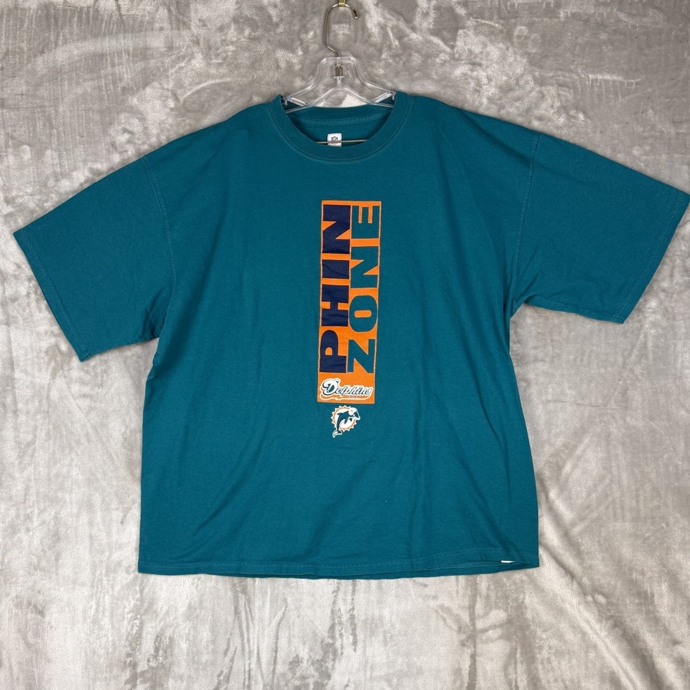Miami Dolphins PHIN ZONE NFL TShirt Teal Orange 2XL Cotton‎ VF ImageWear